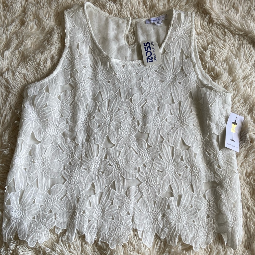 Floral mid cut top